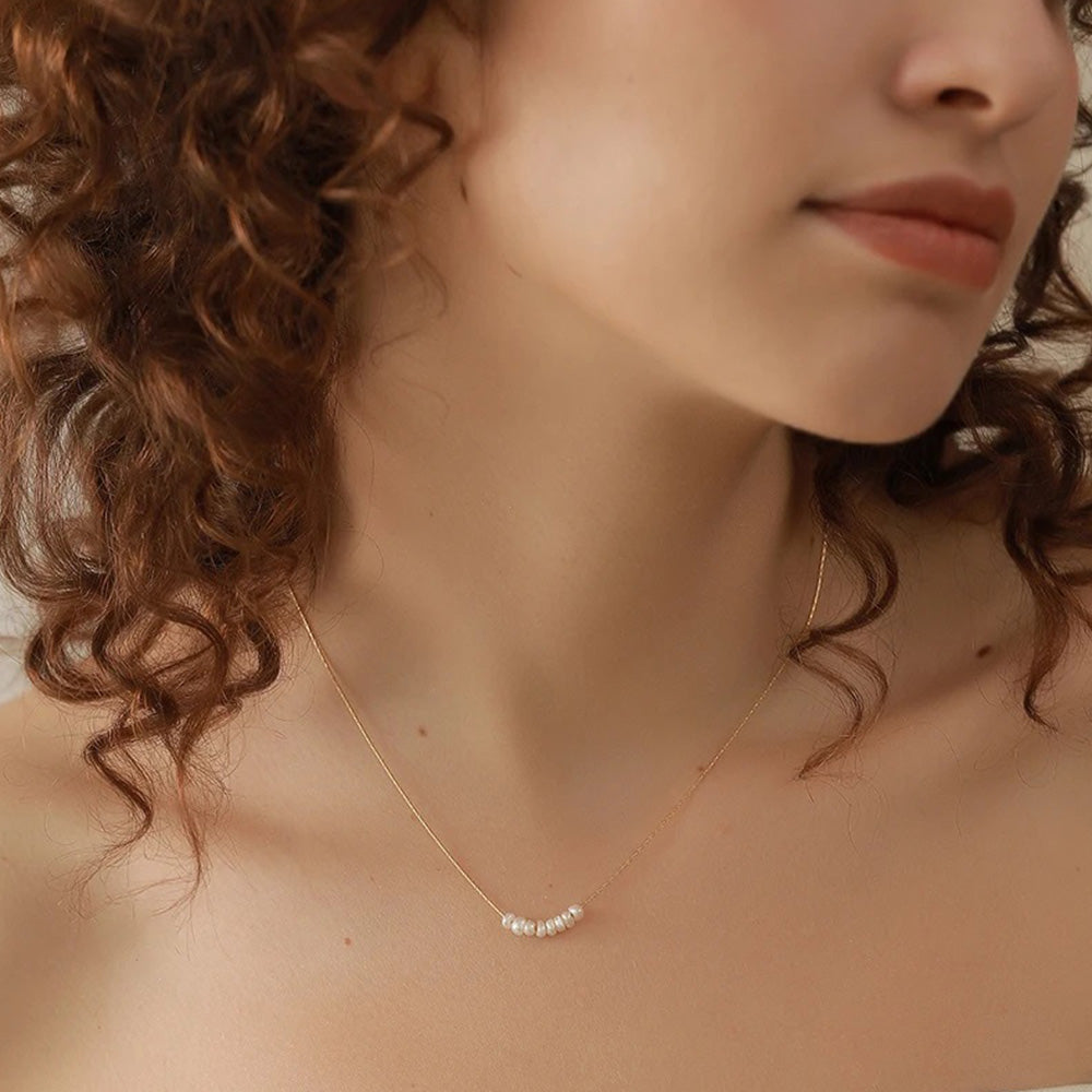 18K Gold Plated Pearl Chain Necklace