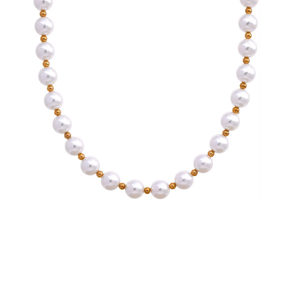 Elegant 18K Gold Plated Pearl Necklace