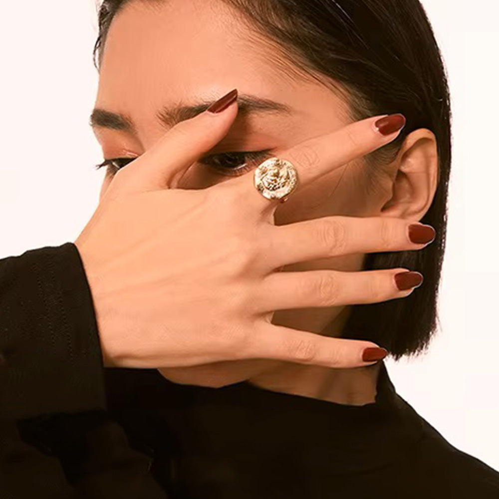 Unique 18K Gold Plated Statement Ring