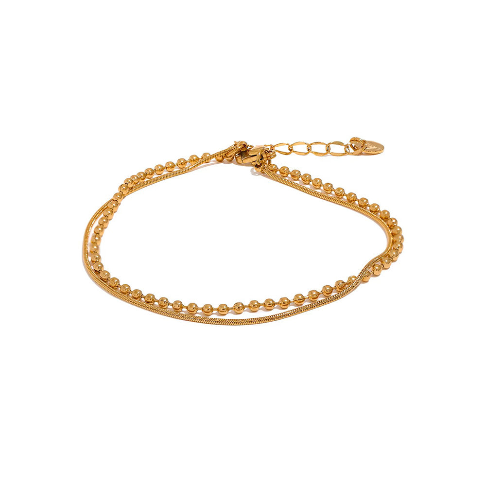 18K Gold Plated Layered Chain Bracelet