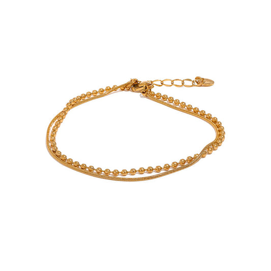 18K Gold Plated Layered Chain Bracelet