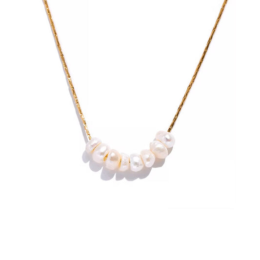 18K Gold Plated Pearl Chain Necklace