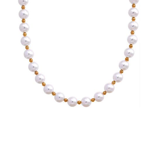 Elegant 18K Gold Plated Pearl Necklace