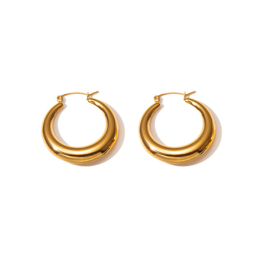 Classic 14K Gold Plated Hoop Earrings