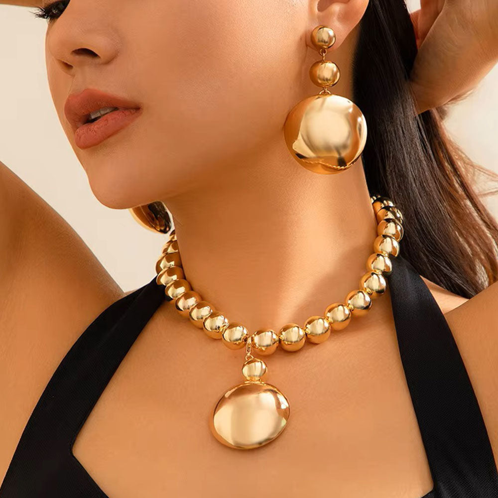 Statement Dangle Earrings Gold