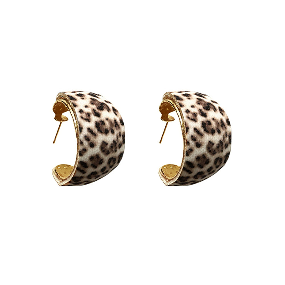 Statement Leopard Hoop Earrings - Gold