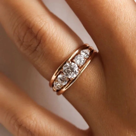 Elegant Inlay Zircon Rings