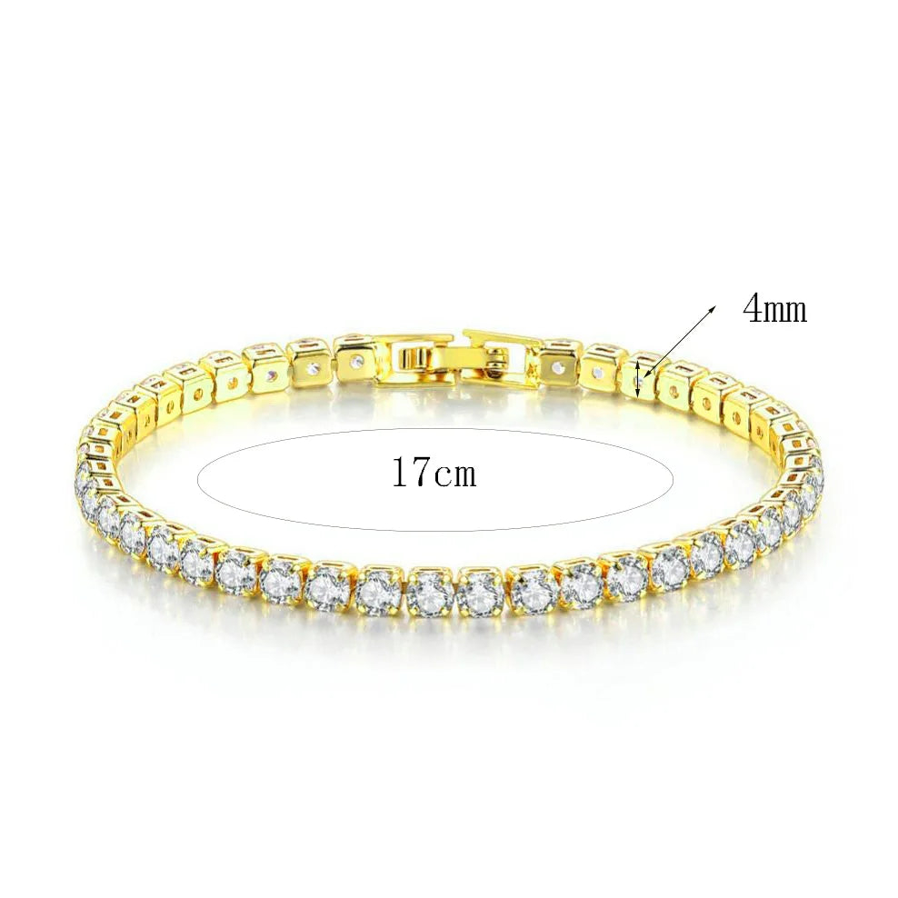 Classic 14K Gold Tennis Bangle Bracelets Bangles