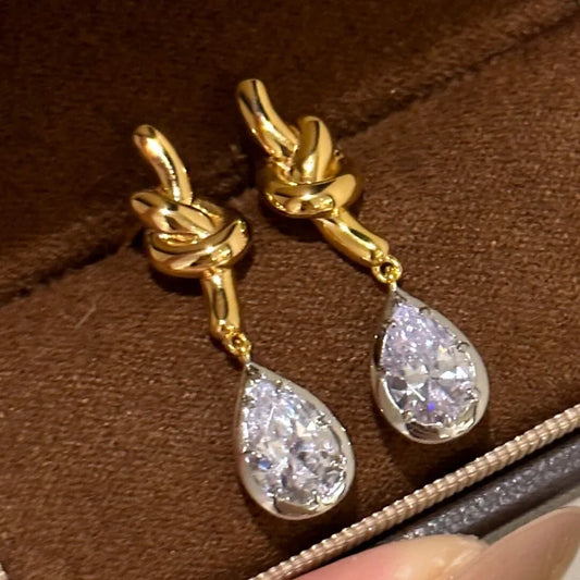 Elegant Twisted Water Drop Earrings