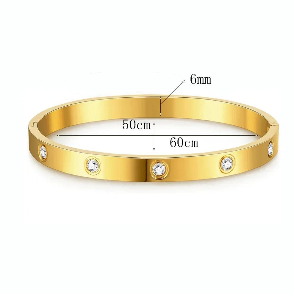 Classic 14K Gold Tennis Bangle Bracelets Bangles