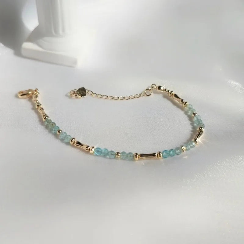 Casual Handcrafted Ice Blue Strand Bracelet